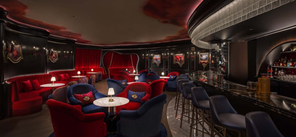 Luxurious Red Book Club interior