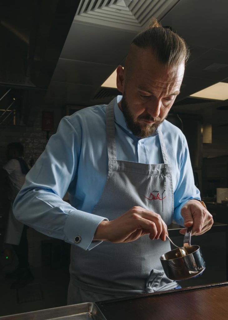 Chef Tristin Farmer at work in the kitchen